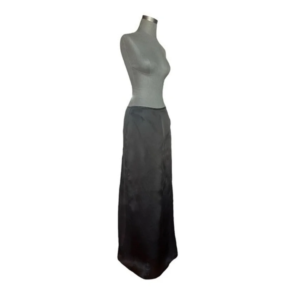 LAFAYETTE 148 Silk Maxi Skirt Black Organza Sheer Circle Women's Skirt Size 12